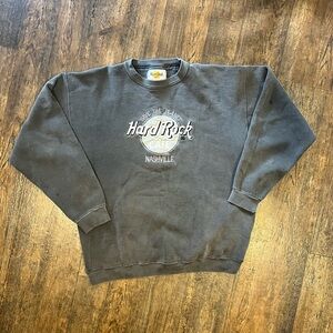 Hard Rock Cafe Save The Planet Nashville Gray Sweat Shirt Size Large